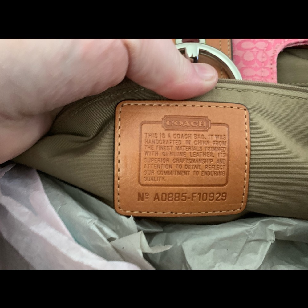 Gently Used Pink and Tan Coach Handbag